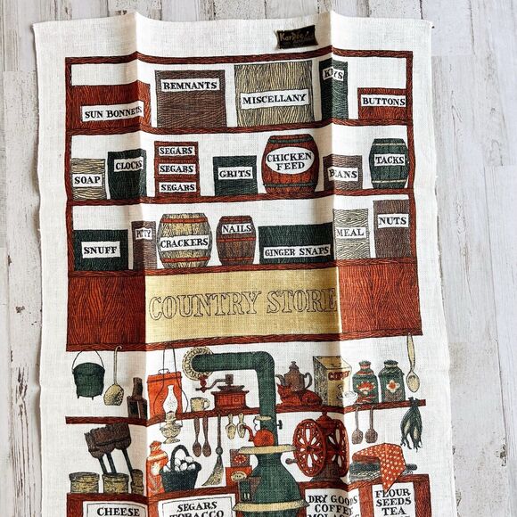 NWT KayDee Handprints 100% Pure Linen Country Store Vintage Tea Towel - Picture 2 of 8